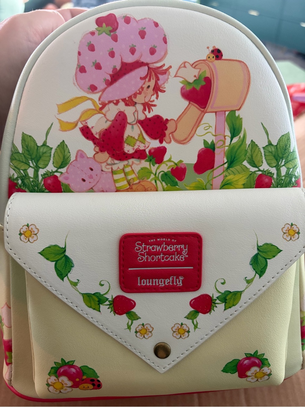 Loungefly Strawberry Shortcake White Pink Red Mini Backpack